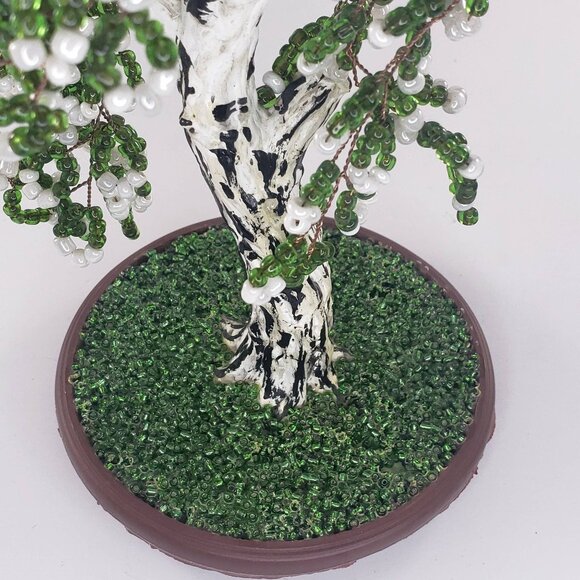 Vintage Seed Bead Tree Beaded Handmade 13" - Picture 9 of 12